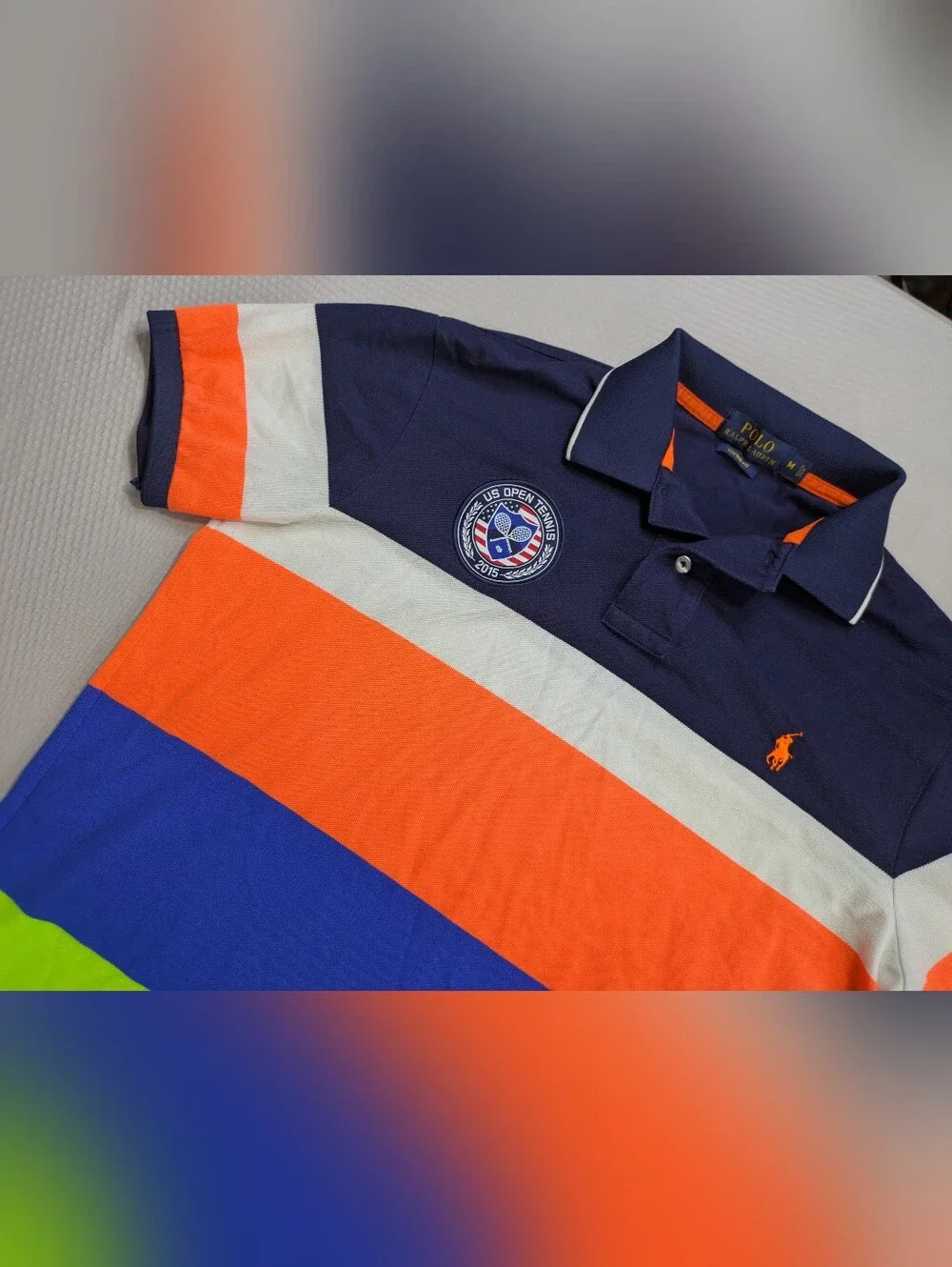 Polo Ralph Lauren Shirt RLX 2015 Men’s Sz M US Open Tennis Ballboy Pony Logo